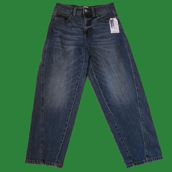Time and Tru Women's Jeans Size 4 NWT High Rise Barrel Cropped - Picture 2 of 6
